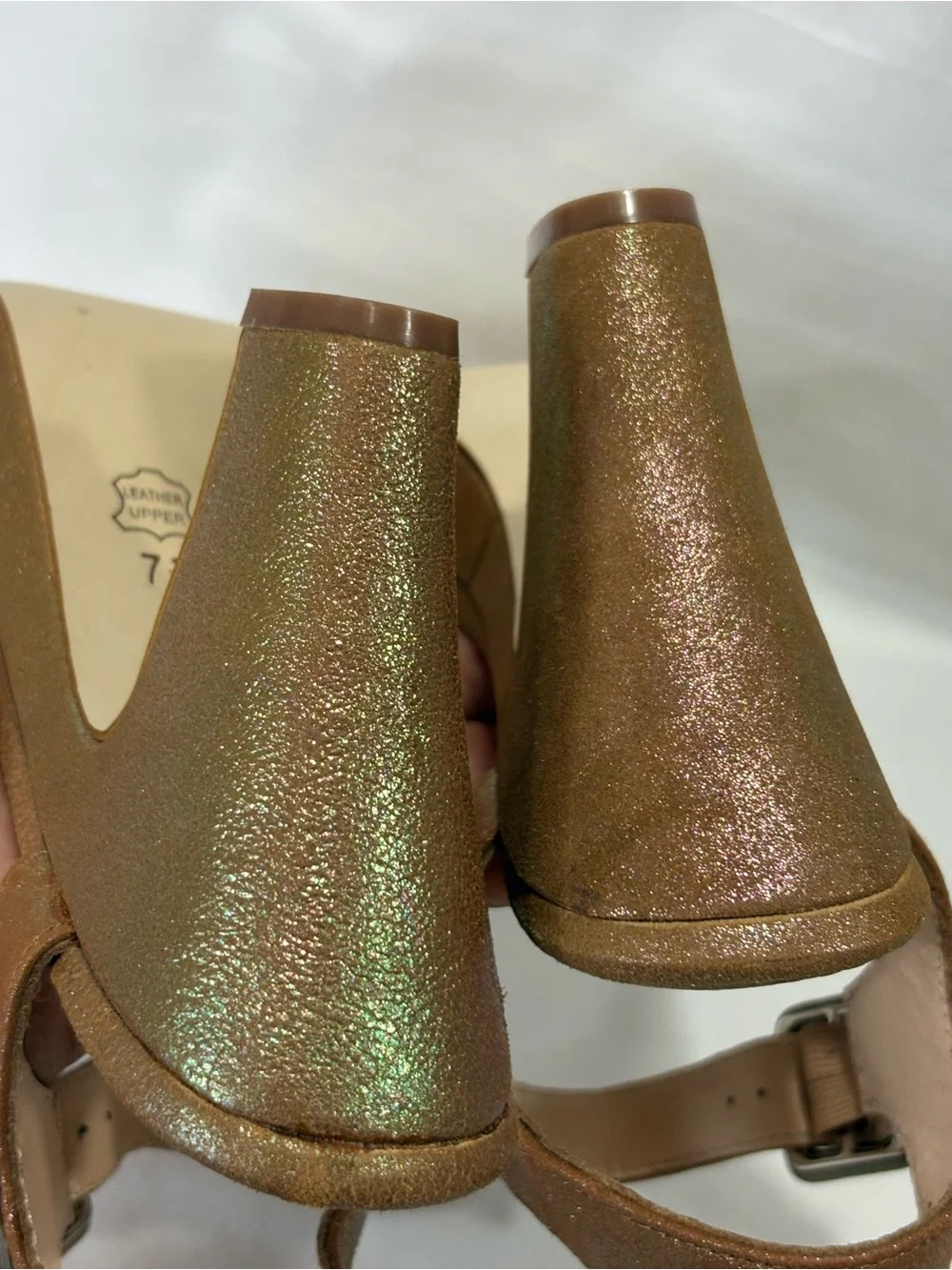 SACHA LONDON EWISE Brown Platform Sandal Fine Snakeskin Shimmer 7.5 EUC $156